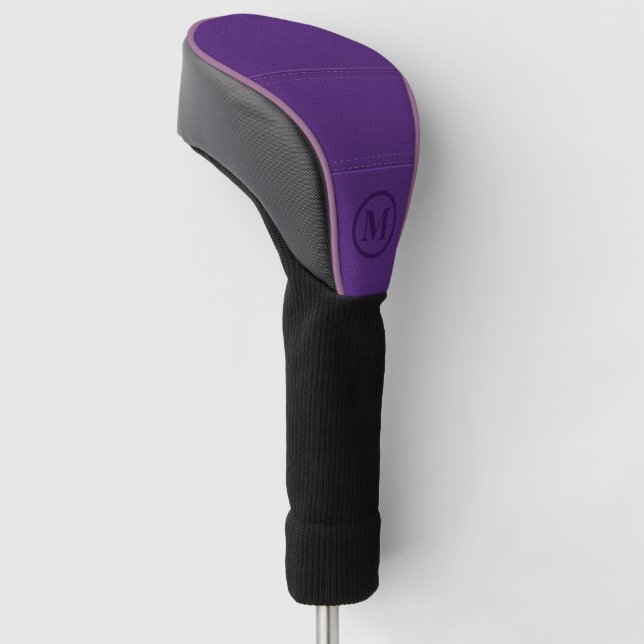 Lila Lederabbild Golf Headcover (angewinkelt)