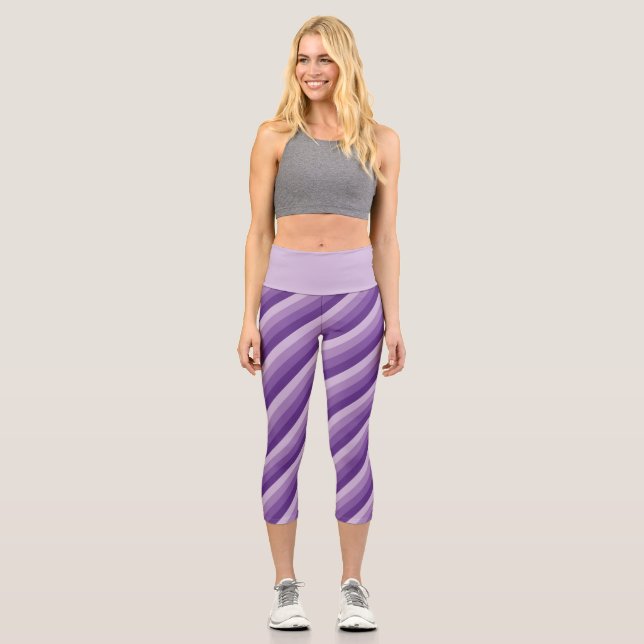 Lila Lederschildkröten Capri Leggings (Vorderseite)