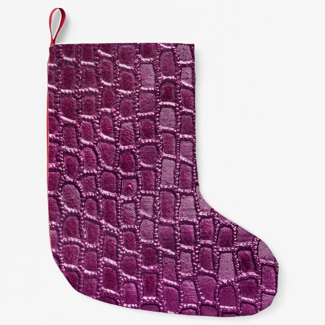 Lila Lederstruktur Kleiner Weihnachtsstrumpf (Vorderseite)