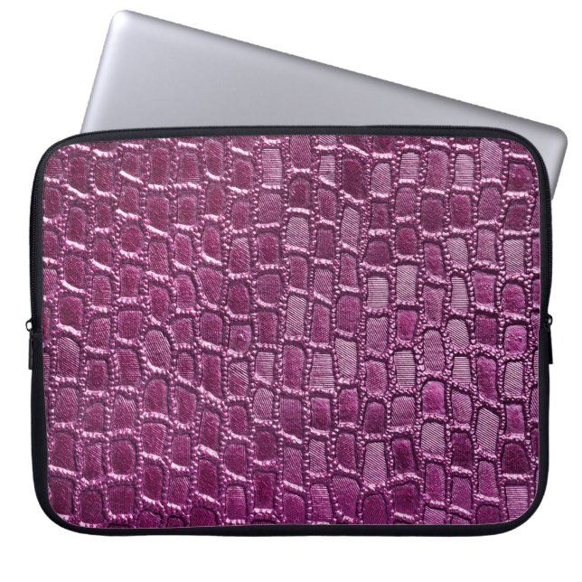 Lila Lederstruktur Laptopschutzhülle (Vorderseite)