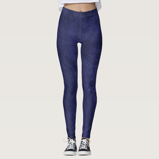 Lila Leggings aus geschädigtem Leder (Vorderseite)