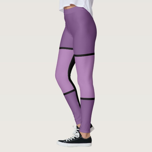 Lila Leggings aus schwarzem Streifen (Links)