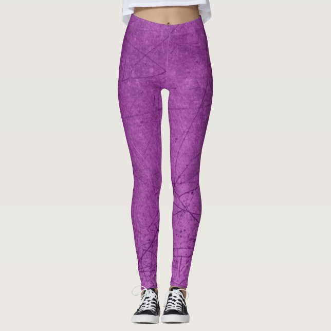 Lila Leggings mit Scratch wie Aussehen (Vorderseite)