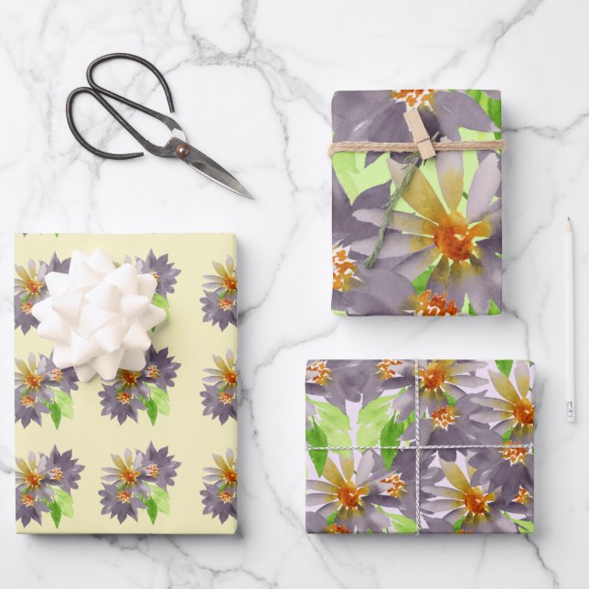 Lila Leidenschaft Geschenkpapier Set (Vorderseite)