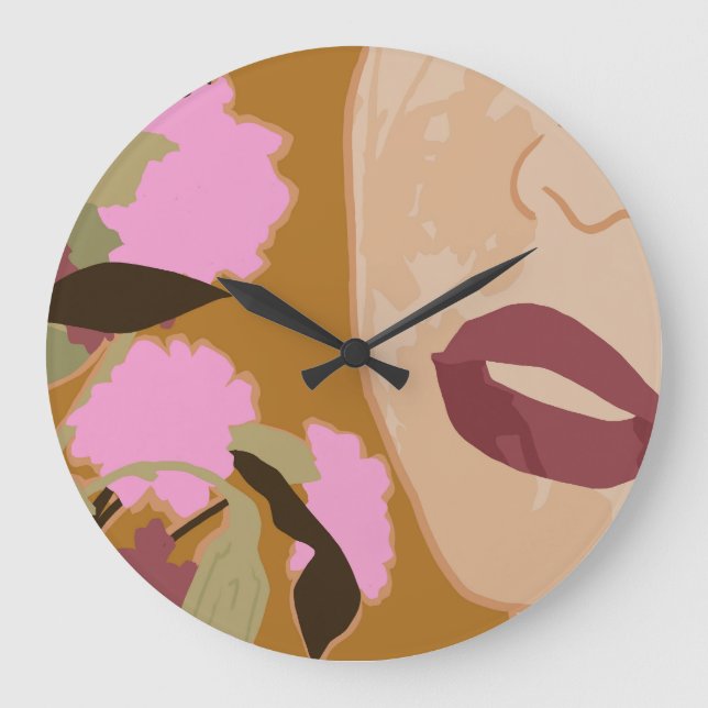 Lila Leidenschaft Große Wanduhr (Vorderseite)