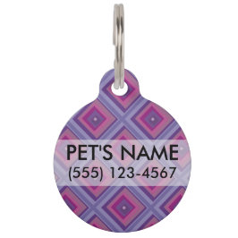 Lila Leidenschaft rosa Diamantmuster Schachbrett h Haustiermarke