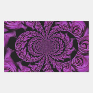 Lila Leidenschaft: Royal Romance Rose Rechteckiger Aufkleber