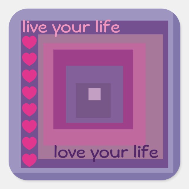 lila Leidenslavenfelder Diamantenkunst Quadratischer Aufkleber (Vorderseite)