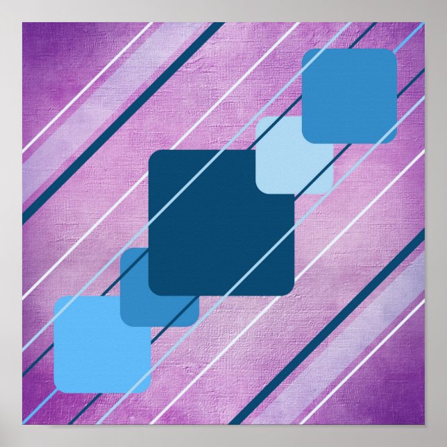 Lila Leinwand Blue Geometric AP0010 Posters Poster (Vorne)