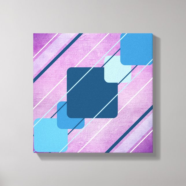 Lila Leinwand Blue Geometric AP0010 Wrapped Canvas (Vorderseite)