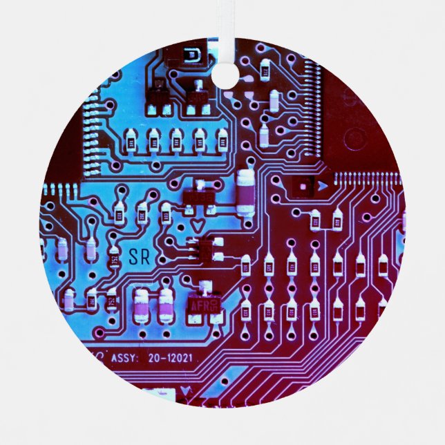 Lila Leiterkarte Gey PCB Ornament Aus Metall (Vorderseite)