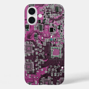 Lila Leiterplattenplatine iPhone 16 Plus Hülle