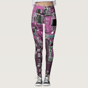 Lila Leiterplattenplatine Leggings