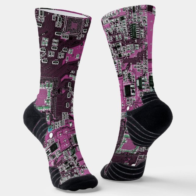 Lila Leiterplattenplatine Socken (Gewinkelt)