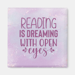 Lila Lektüre träumt mit offenen Augen Magnet