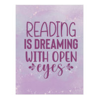 Lila Lektüre träumt mit Open Eyes Poster