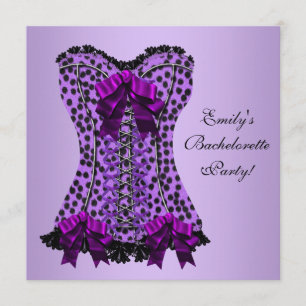 Lila Leopard Corset Lila Junggeselinnen-Abschied Einladung
