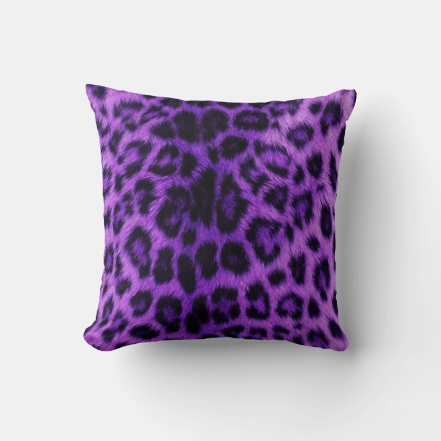 Lila Leopard-Druck-Kissen Kissen (Vorderseite)