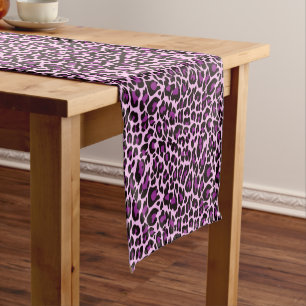 Lila Leopard-Druck Kurzer Tischläufer