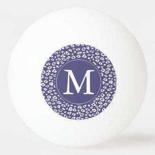 Lila Leopard-Druck-Monogramm Tischtennisball