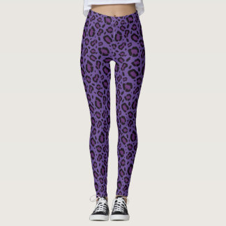 Lila Leopard-Druckmuster Leggings