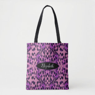 Lila Leopard-Druckmuster Monogramm