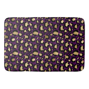 Lila Leopard/Gepard-Bademantel Badematte