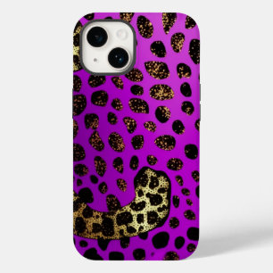 Lila Leopard Glitzer iPhone Mate Tough Case