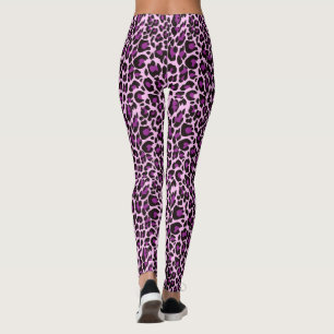 Lila Leopard-Haut-Stellen Leggings