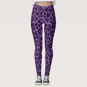 Lila Leopard-Muster - Leggings für Tierdrucke