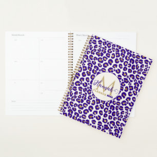 Lila Leopard-Muster Planer