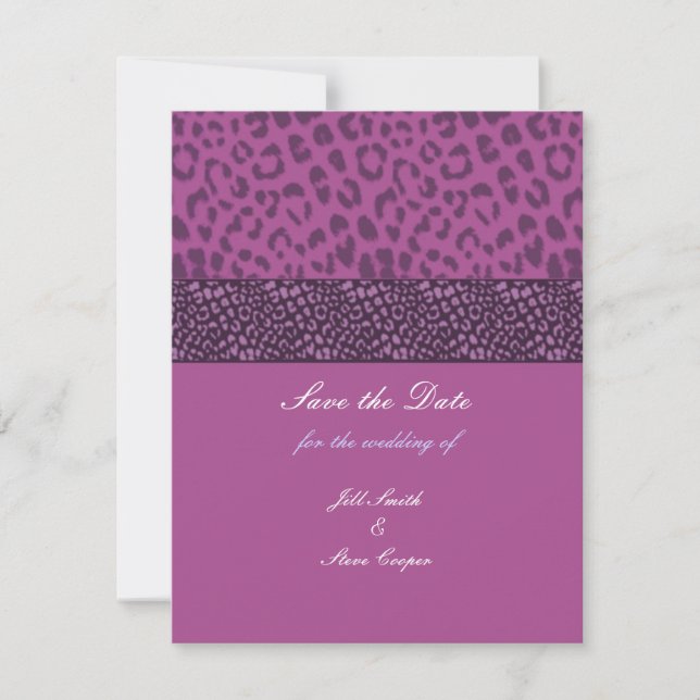 Lila Leopard-Muster Save-the-Date Save The Date (Vorderseite)