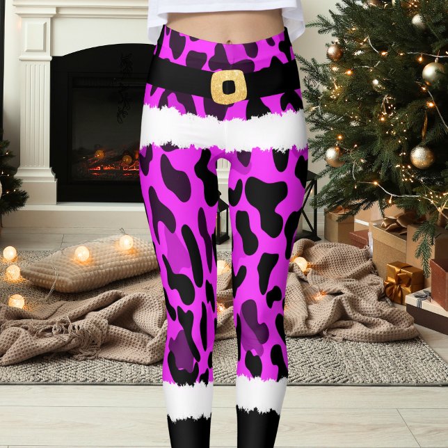 Lila Leopard Print Santa Claus Kostüme Weihnachten Leggings (Von Creator hochgeladen)