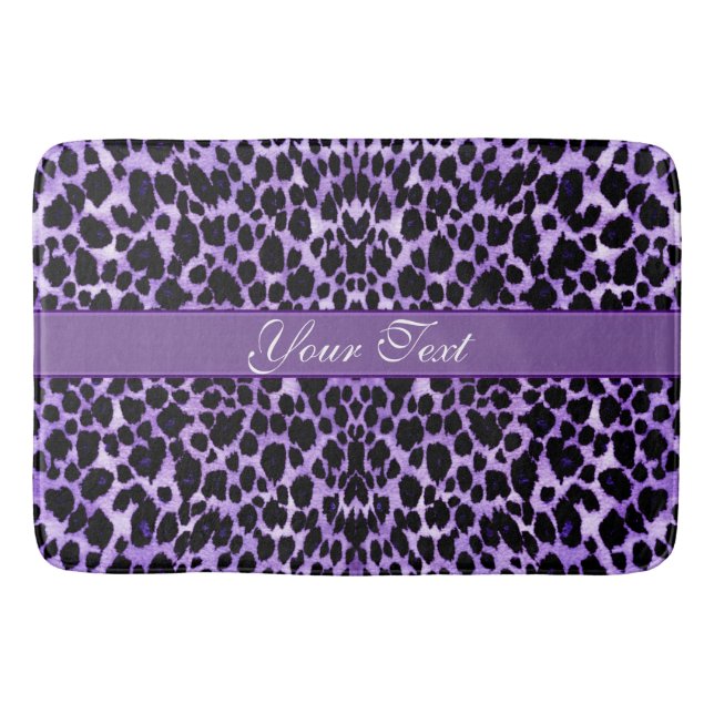 Lila Leopard-Tierdruck Badematte (Vorderseite)