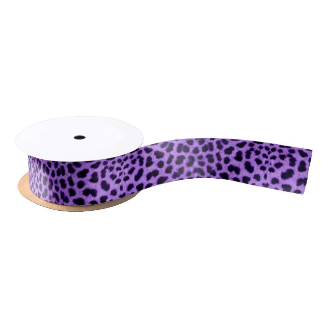 Lila Leopard-Tierdruck-Band Satinband (Spule)