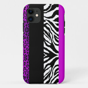 Lila Leopard-und Zebra-kundenspezifischer iPhone 11 Hülle