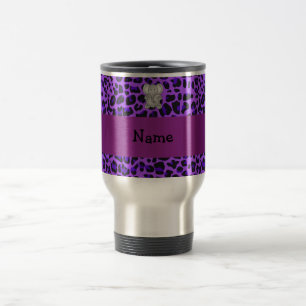 Lila Leoparddruck des personalisierten Reisebecher