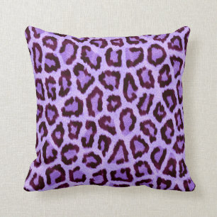 lila Leoparddruckmuster - Punkfelsen des wilden Kissen