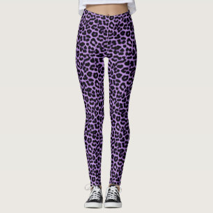 Lila Leoparden Druckmuster Leggings