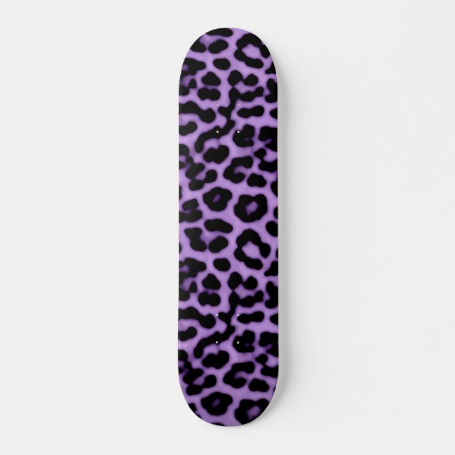 Lila Leoparden Druckmuster Skateboard (Vorne)