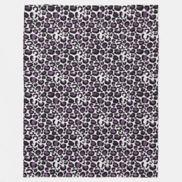 Lila Leopardendruck Fleecedecke