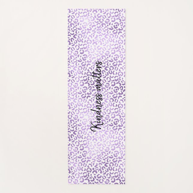 Lila Leopardendruck personalisiert Yogamatte (Vorderseite)