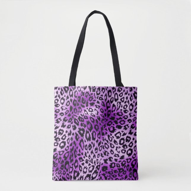 Lila Leopardenflecken-Tierprint-Tasche (Vorderseite)