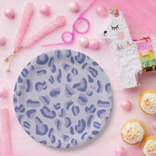 Lila Leopardmuster Lavendel Pappteller