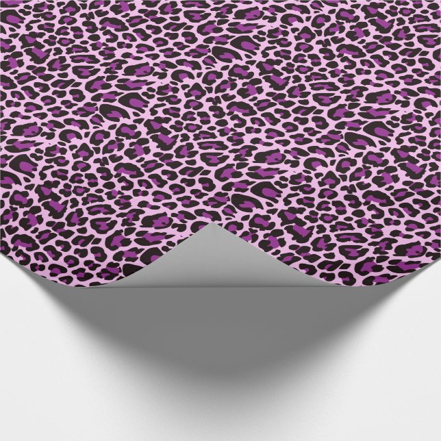 Lila Leopardrucke Geschenkpapier (Ecke)