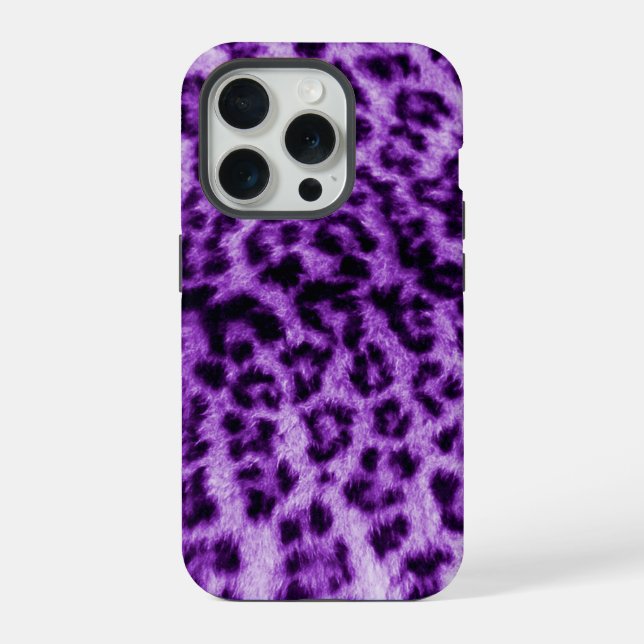 Lila Leopardrucke iPhone Hülle (Rückseite)