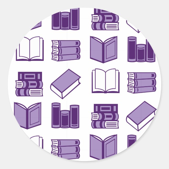 Lila Lesungs- und Schreibmuster Runder Aufkleber (Vorderseite)