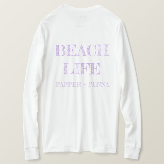 Lila Leuchtturm; Damenhemd T-Shirt (Design Rückseite)