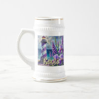 Lila Leuchtturm mit Foxglove & Iris Personalisiert