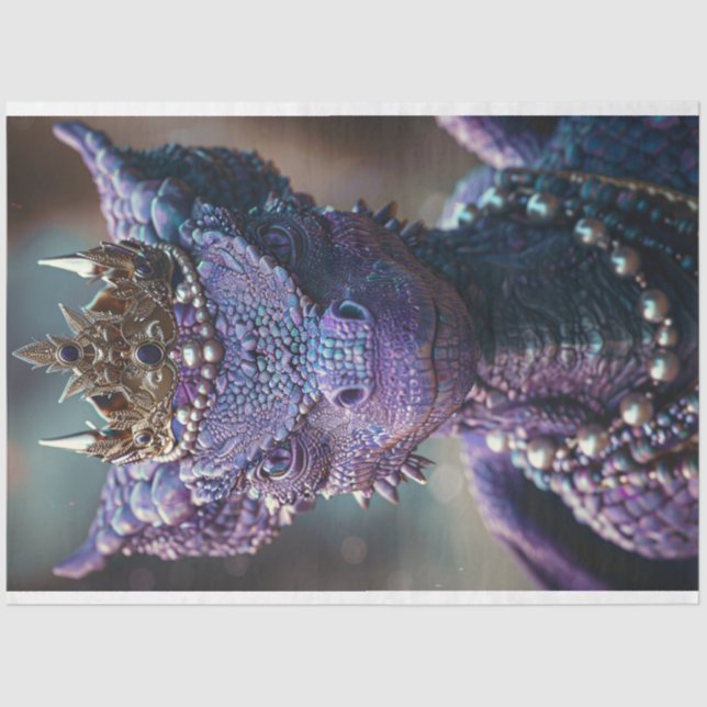 Lila Leute essen Drachendekoupage Seidenpapier (Vorderseite)